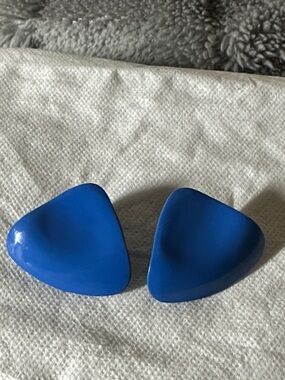 Bold Blue Triangle Earrings